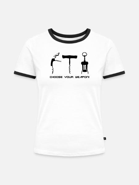 choose your weapon! - Frauen Kontrast-T-Shirt - Weiß/Schwarz