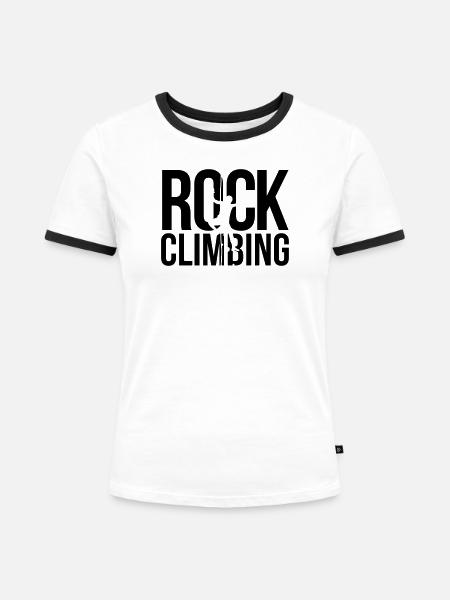 rock climbing Klettern - Frauen Kontrast-T-Shirt - Weiß/Schwarz