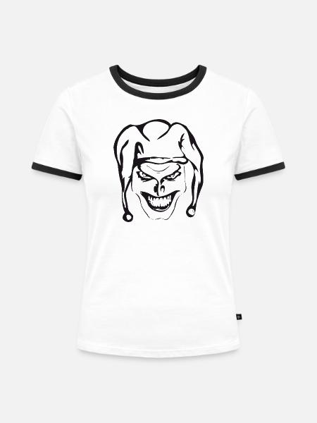 Joker beliebige skalierbarkeit - Frauen Kontrast-T-Shirt - Weiß/Schwarz