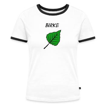 Birke - Frauen Kontrast-T-Shirt - Weiß/Schwarz - Vorne - Selfina (174cm)