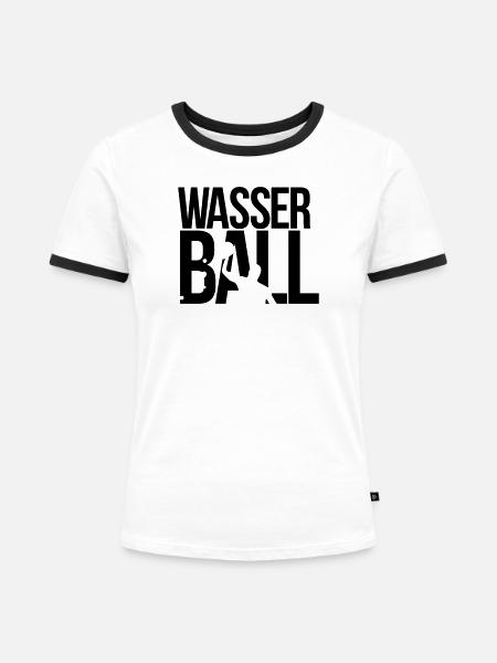 wasserball - Frauen Kontrast-T-Shirt - Weiß/Schwarz