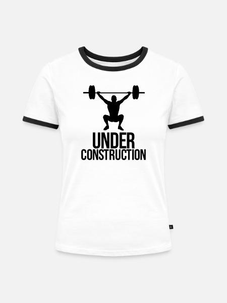 under construction - Frauen Kontrast-T-Shirt - Weiß/Schwarz