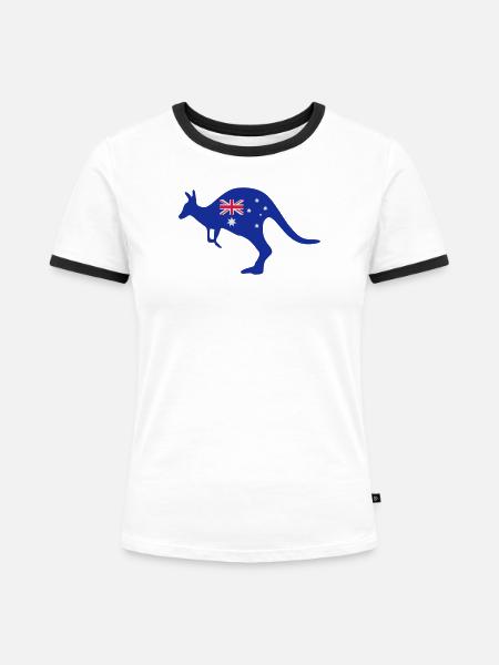 Australien - Frauen Kontrast-T-Shirt - Weiß/Schwarz