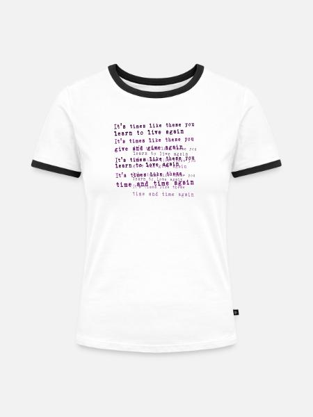 Foo Fighters Lyrik - Frauen Kontrast-T-Shirt - Weiß/Schwarz