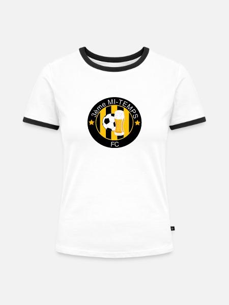 3. Halbzeit - Frauen Kontrast-T-Shirt - Weiß/Schwarz