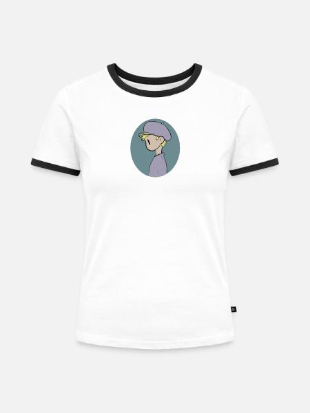 Prince Charming - Frauen Kontrast-T-Shirt - Weiß/Schwarz