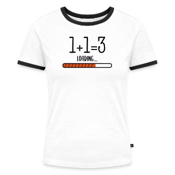Baby loading - Frauen Kontrast-T-Shirt - Weiß/Schwarz - Vorne - Selfina (174cm)