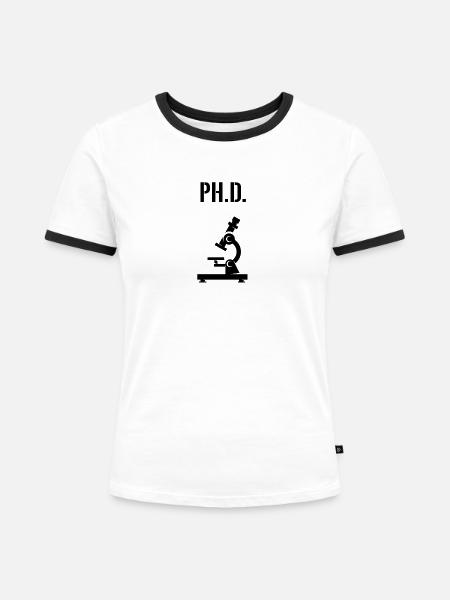 Ph.D. approved - Frauen Kontrast-T-Shirt - Weiß/Schwarz