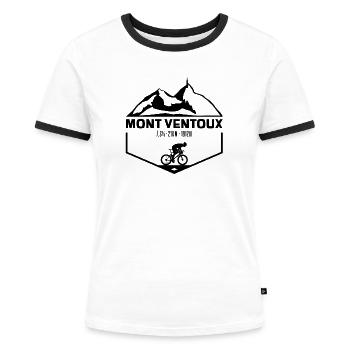 Mont Ventoux Black Edition - Frauen Kontrast-T-Shirt - Weiß/Schwarz - Vorne - Selfina (174cm)