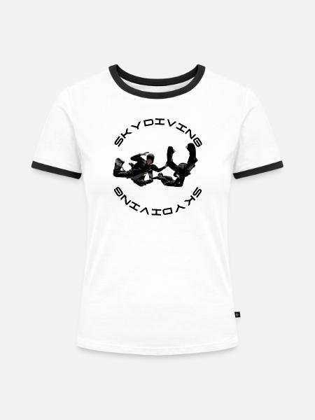 skydiving - Frauen Kontrast-T-Shirt - Weiß/Schwarz