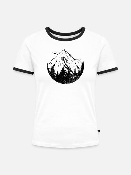 anhängig - Frauen Kontrast-T-Shirt - Weiß/Schwarz