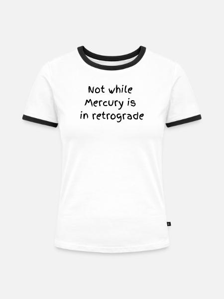 Rückläufiger Merkur - Frauen Kontrast-T-Shirt - Weiß/Schwarz