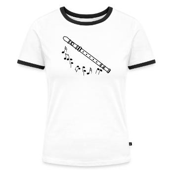 Recorder-Schatten mit Schwarztönen - Frauen Kontrast-T-Shirt - Weiß/Schwarz - Vorne - Selfina (174cm)