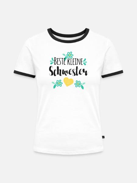 Beste Kleine Schwester - Frauen Kontrast-T-Shirt - Weiß/Schwarz