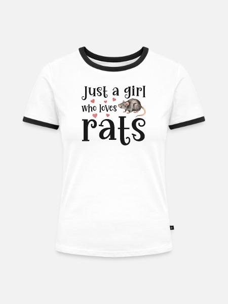 Ratte Ratten - Frauen Kontrast-T-Shirt - Weiß/Schwarz