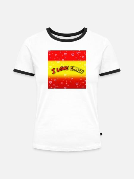 Ich liebe Spanien - Frauen Kontrast-T-Shirt - Weiß/Schwarz