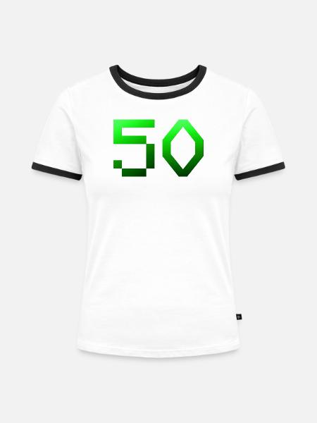 für alle, 50 Pixelig - Frauen Kontrast-T-Shirt - Weiß/Schwarz