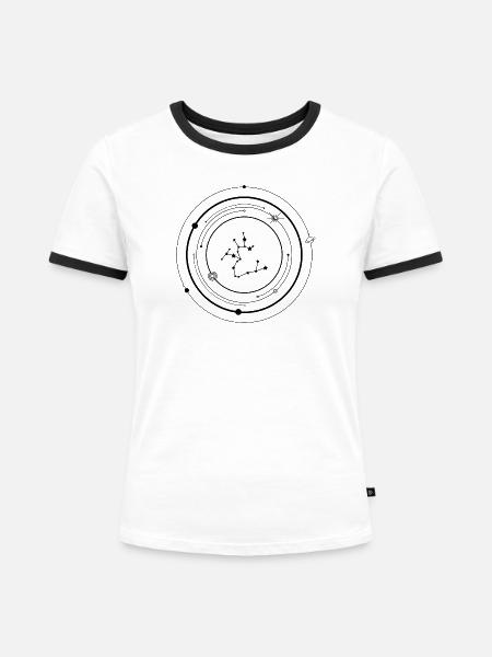 Schütze-Tierkreis - Frauen Kontrast-T-Shirt - Weiß/Schwarz