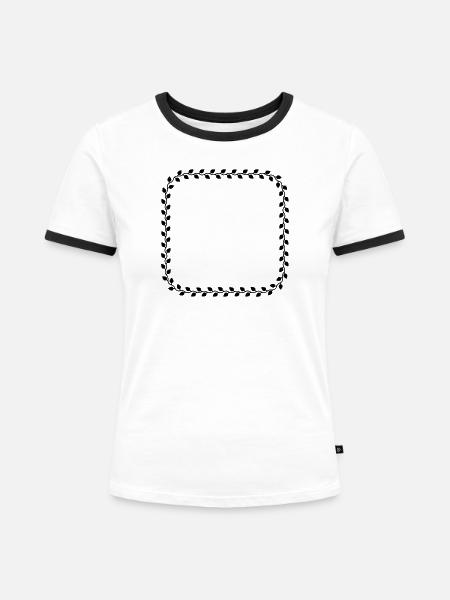 Rahmenblech - Frauen Kontrast-T-Shirt - Weiß/Schwarz