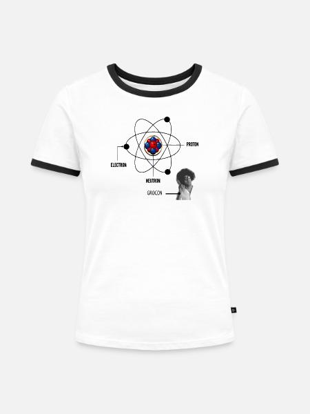 Physik - Frauen Kontrast-T-Shirt - Weiß/Schwarz