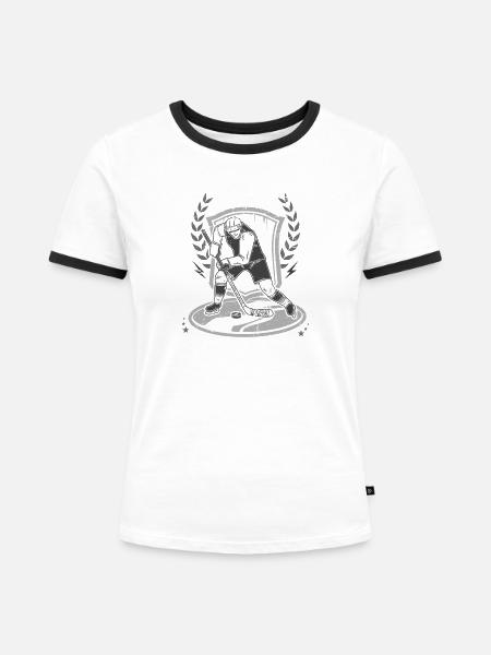 Eishockey ITeam - Frauen Kontrast-T-Shirt - Weiß/Schwarz