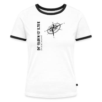 Stralsund - Frauen Kontrast-T-Shirt - Weiß/Schwarz - Vorne - Selfina (174cm)
