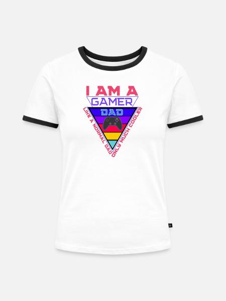Gamer Dad Triangle Pride - Frauen Kontrast-T-Shirt - Weiß/Schwarz