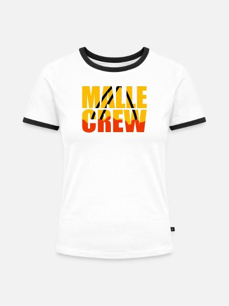 Malle - Motto - Frauen Kontrast-T-Shirt - Weiß/Schwarz