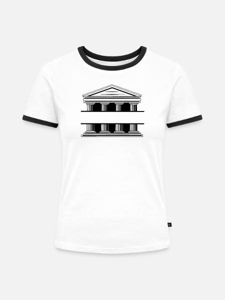 Monogramm des Gerichtsgebäudes - Frauen Kontrast-T-Shirt - Weiß/Schwarz