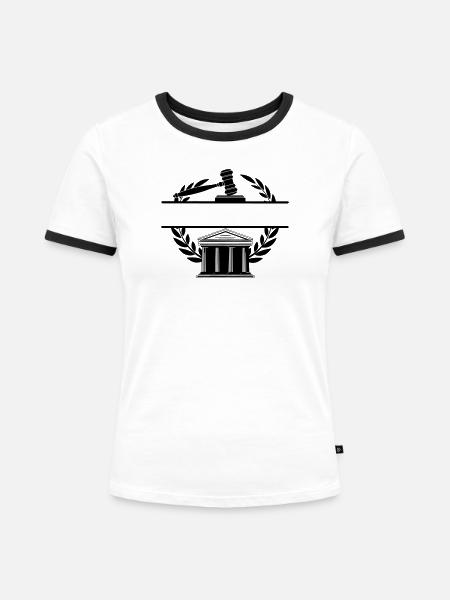 Anwaltsmonogramm Gerichtsgebäude - Frauen Kontrast-T-Shirt - Weiß/Schwarz