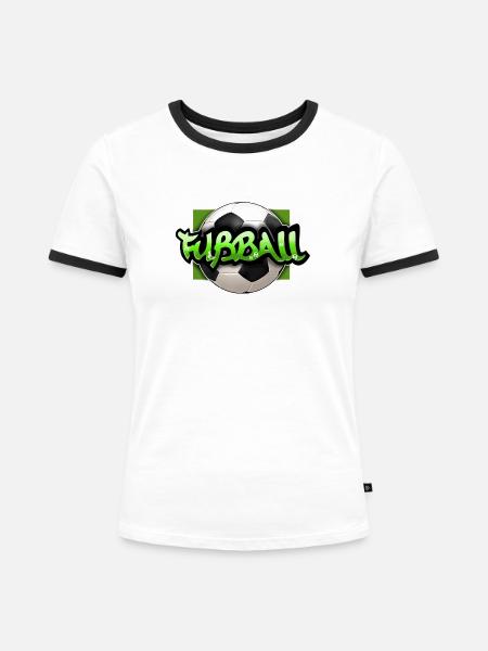 Urban Graffiti Fußballdesign - Frauen Kontrast-T-Shirt - Weiß/Schwarz