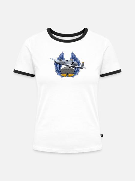 A-10 Thunderbolt - Frauen Kontrast-T-Shirt - Weiß/Schwarz