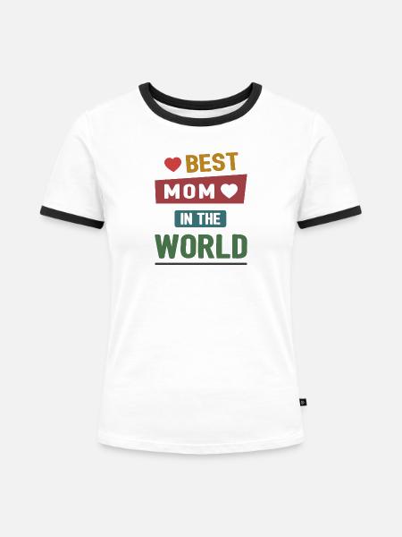 Beste Mutter der Welt - Frauen Kontrast-T-Shirt - Weiß/Schwarz