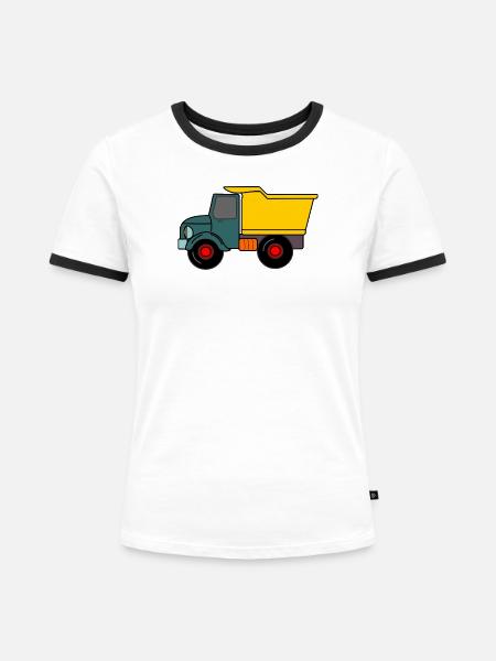 Keepauto LKW Sand - Frauen Kontrast-T-Shirt - Weiß/Schwarz