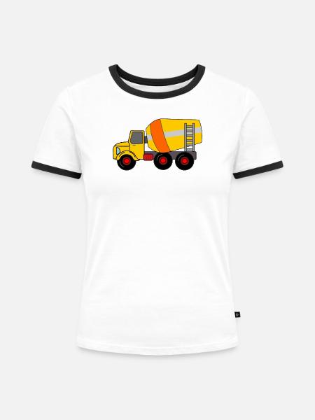 Farbe des Zementwaggons - Frauen Kontrast-T-Shirt - Weiß/Schwarz