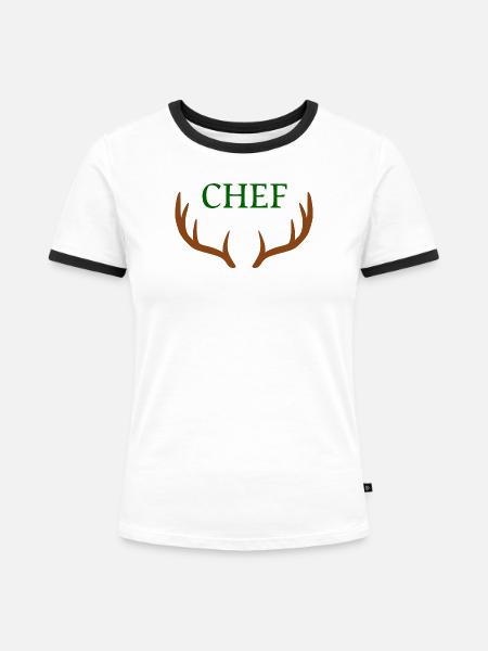 Chef im Revier - Frauen Kontrast-T-Shirt - Weiß/Schwarz