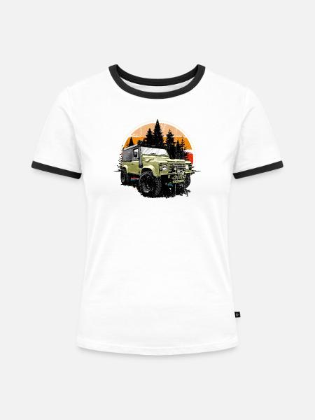 Waldweg-Verteidiger - Frauen Kontrast-T-Shirt - Weiß/Schwarz