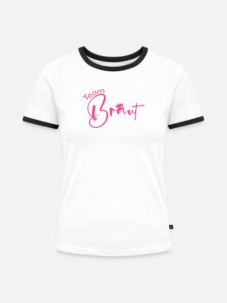 Team Braut-Krone! - Frauen Kontrast-T-Shirt - Weiß/Schwarz