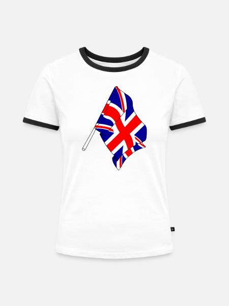 Flagge Großbritannien - Frauen Kontrast-T-Shirt - Weiß/Schwarz
