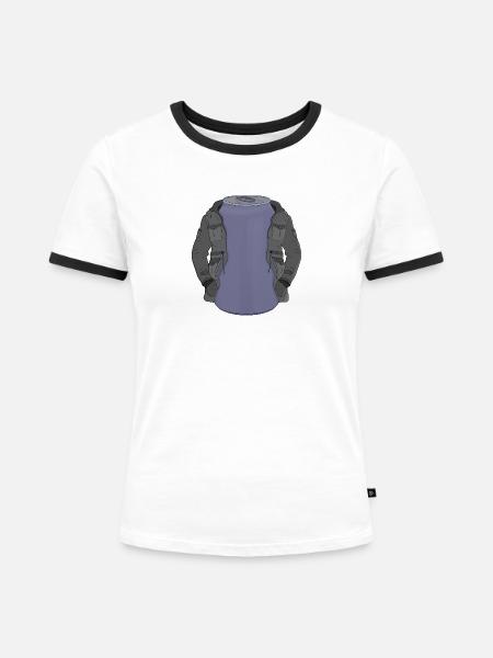Lustiges kaltes Getränk - Frauen Kontrast-T-Shirt - Weiß/Schwarz