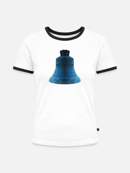 Metallglocke, schenken - Frauen Kontrast-T-Shirt - Weiß/Schwarz