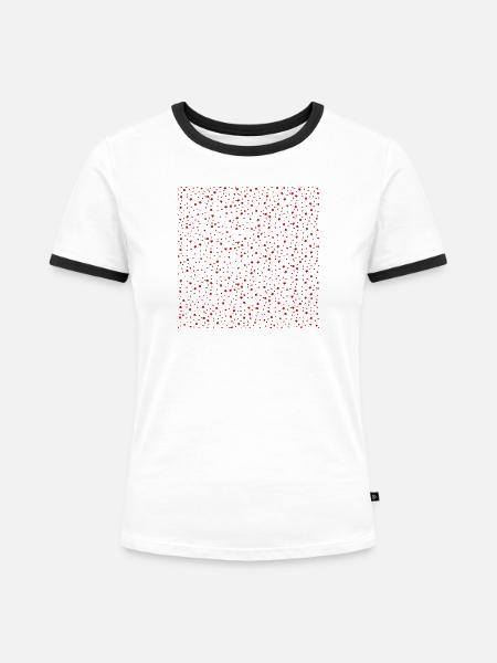 sternenmuster rottöne, weihnachts prints - Frauen Kontrast-T-Shirt - Weiß/Schwarz