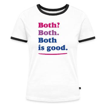 LGBTQ-Pride-Monat - Bisexuelle Pride - Frauen Kontrast-T-Shirt - Weiß/Schwarz - Vorne - Selfina (174cm)