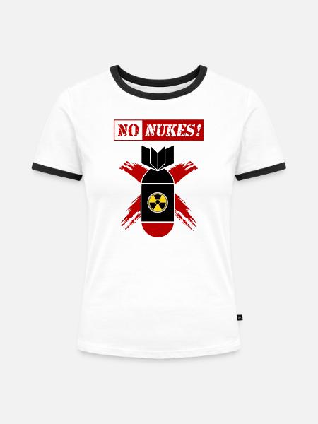 KEINE NUKES | Anti-Atomwaffen! - Frauen Kontrast-T-Shirt - Weiß/Schwarz