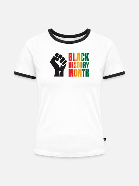 Black History Month - Frauen Kontrast-T-Shirt - Weiß/Schwarz