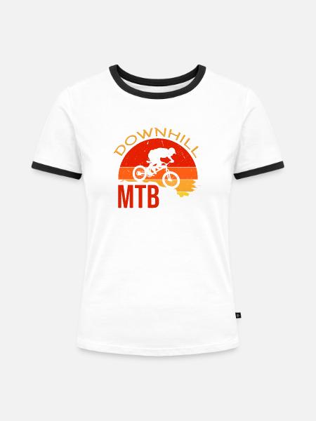 Downhill - Frauen Kontrast-T-Shirt - Weiß/Schwarz