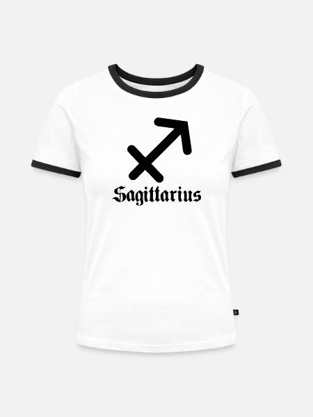 Boogschutter Schütze - Frauen Kontrast-T-Shirt - Weiß/Schwarz