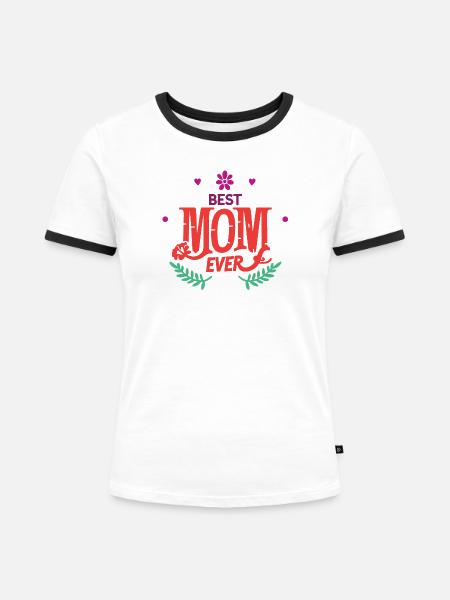 Beste Mutter aller Zeiten - Frauen Kontrast-T-Shirt - Weiß/Schwarz