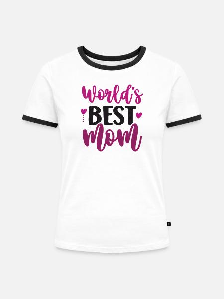 Die beste Mutter der Welt - Frauen Kontrast-T-Shirt - Weiß/Schwarz