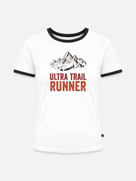 Ultra-Trailrunner - Frauen Kontrast-T-Shirt - Weiß/Schwarz